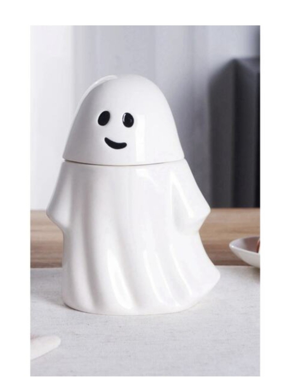 White Ghost Ceramic Candy Jar